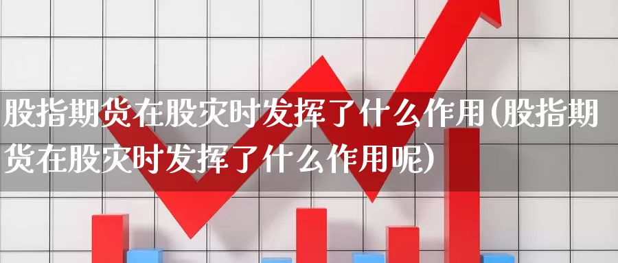 股指期货在股灾时发挥了什么作用(股指期货在股灾时发挥了什么作用呢)