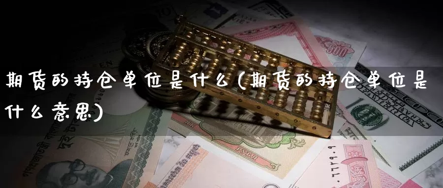 期货的持仓单位是什么(期货的持仓单位是什么意思)